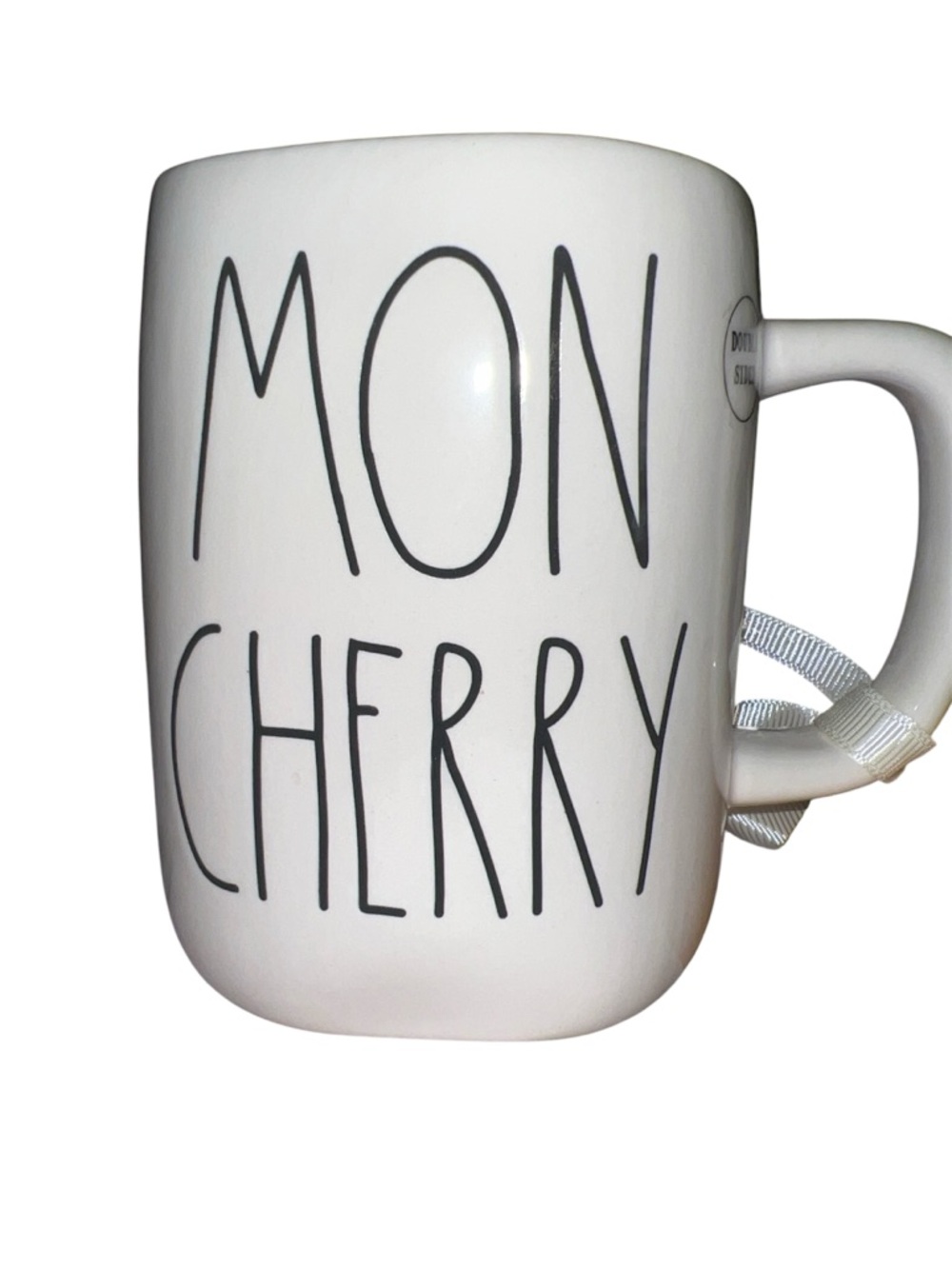 Rae Dunn White Ceramic Mug with Red Cherry Motif